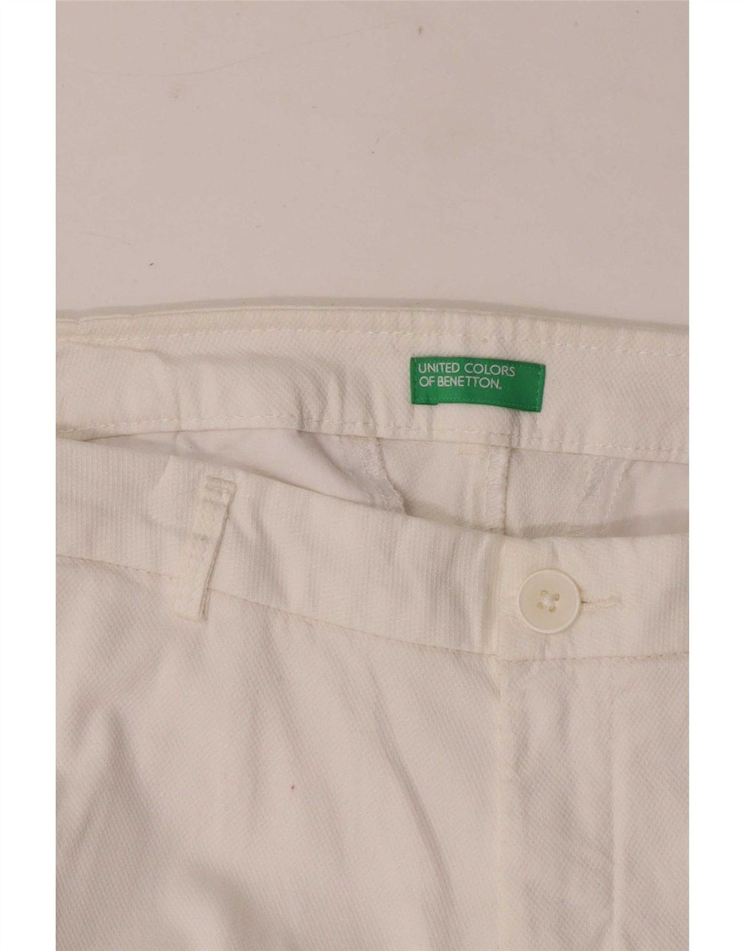 Γυναικείο ίσιο κομμένο παντελόνι Benetton W32 L25 Λευκό