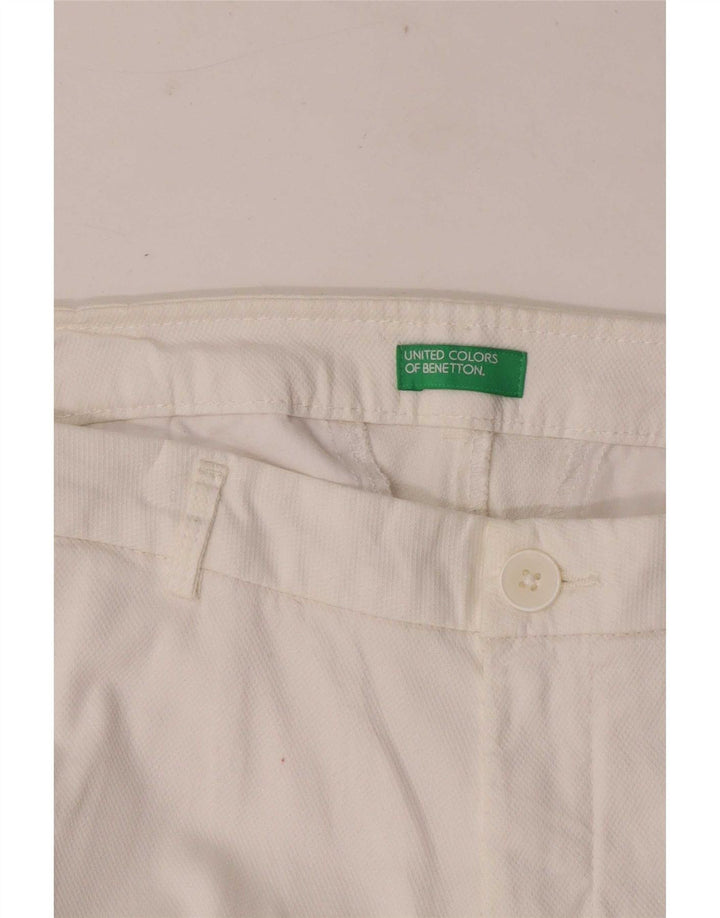 Γυναικείο ίσιο κομμένο παντελόνι Benetton W32 L25 Λευκό