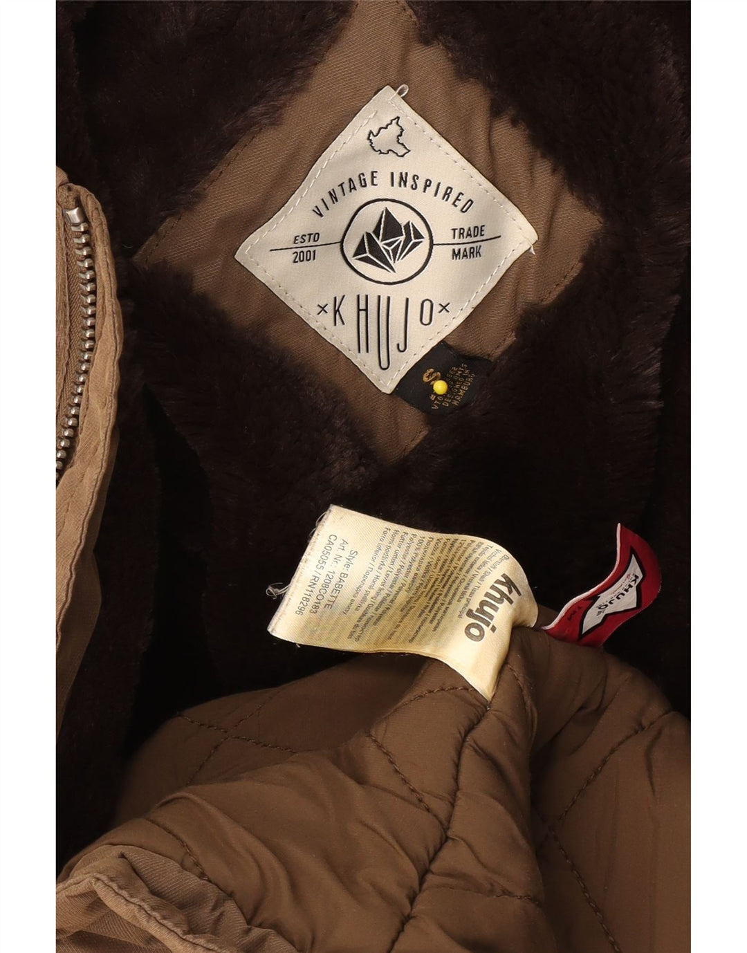 KHUJO Ανδρικό μπουφάν Parka με κουκούλα UK 36 Small Brown Polyester