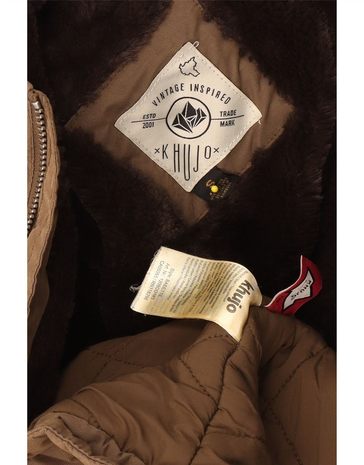 KHUJO Ανδρικό μπουφάν Parka με κουκούλα UK 36 Small Brown Polyester