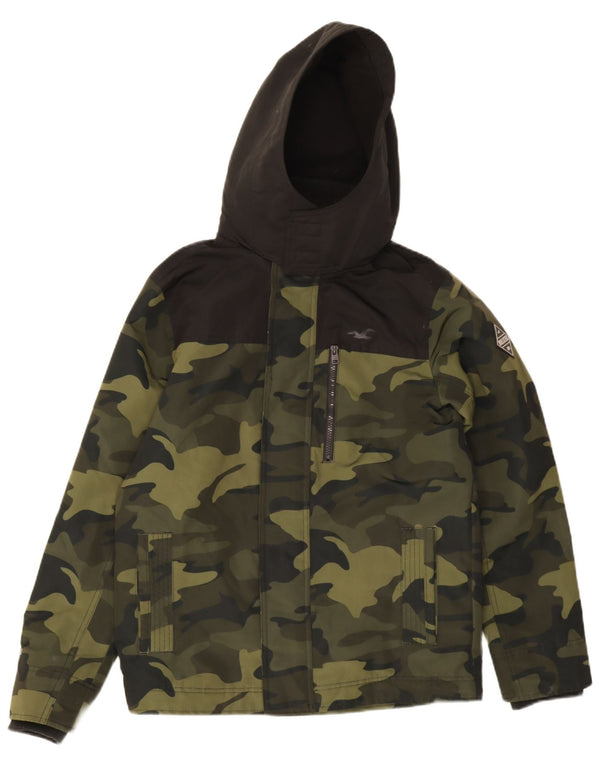 Ανδρικό μπουφάν με κουκούλα Hollister UK 36 Small Khaki Camouflage
