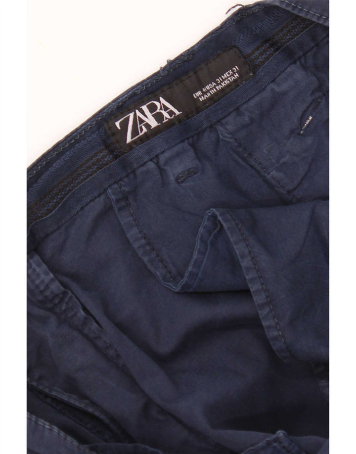 Ανδρικό παντελόνι Zara Slim Cropped EU 40 Medium W31 L26 Navy Blue