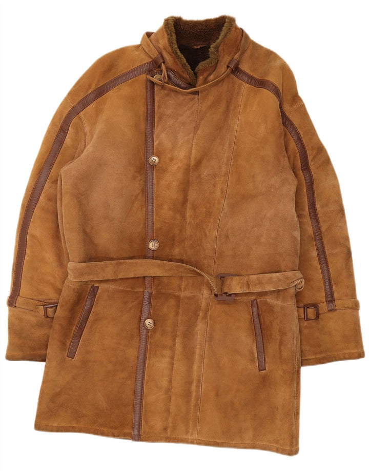 Vintage Ανδρικό παλτό Shearling UK 36 Small Brown