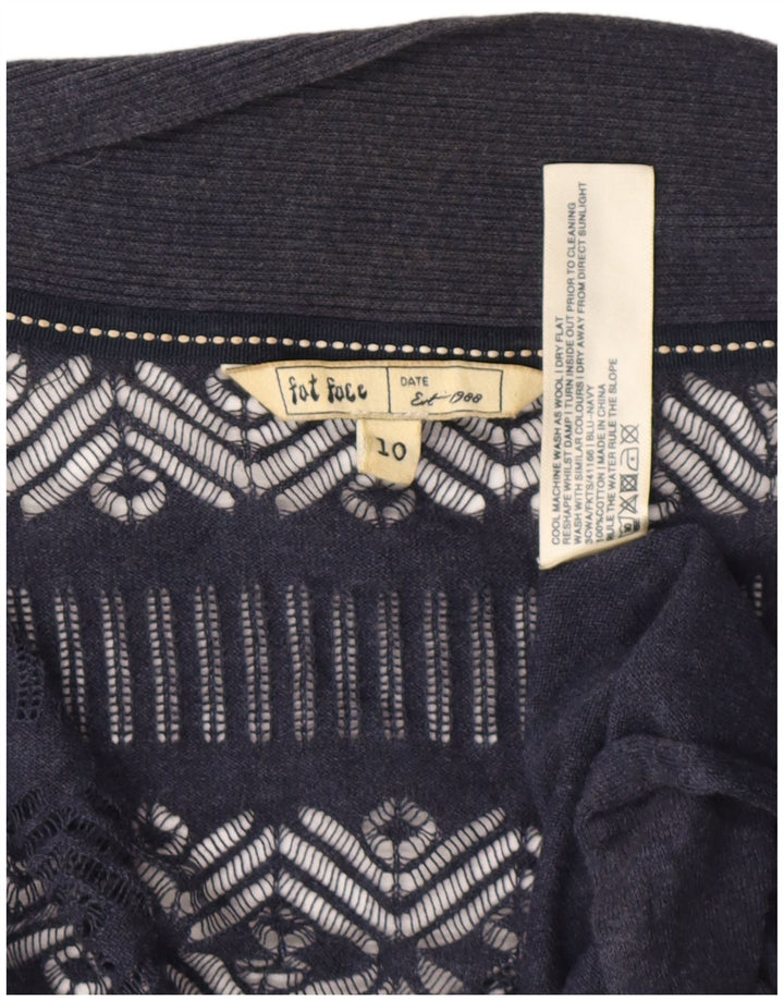 Γυναικείο ασύμμετρο πουλόβερ ζακέτα με χοντρό πρόσωπο UK 10 Small Navy Blue από βαμβάκι