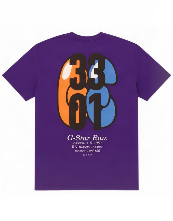 Ανδρικό γραφικό T-Shirt G-Star Top XL Μωβ βαμβακερό
