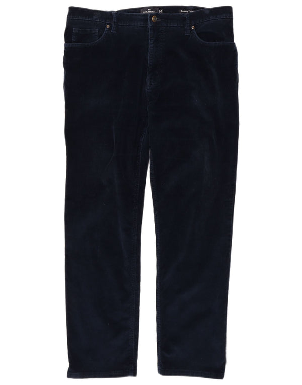 Marks & Spencer Mens Blue Harbour Straight Corduroy Παντελόνι W36 L31 Navy