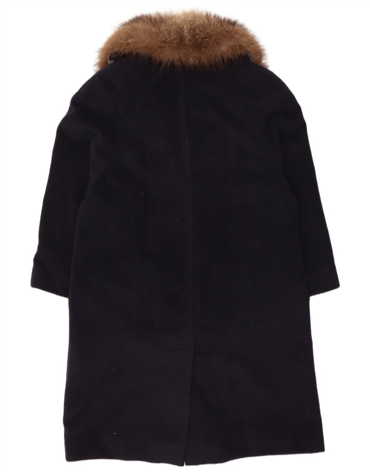 ELENA MIRO Γυναικείο Πανωφόρι UK 16 Large Navy Blue Virgin Wool
