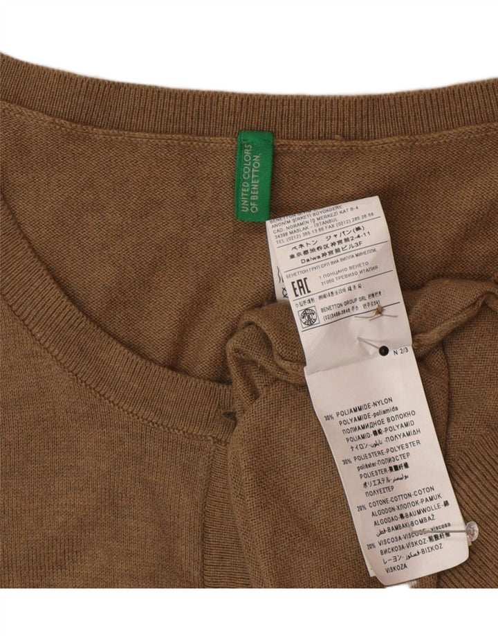 Γυναικεία ζακέτα Benetton UK 12 μεσαίου καφέ πολυαμίδης