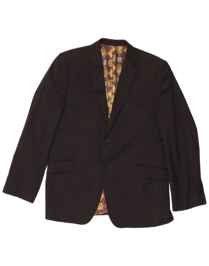 Ted Baker Ανδρικό σακάκι σακάκι με 2 κουμπιά UK 44 2XL Μαύρο μάλλινο