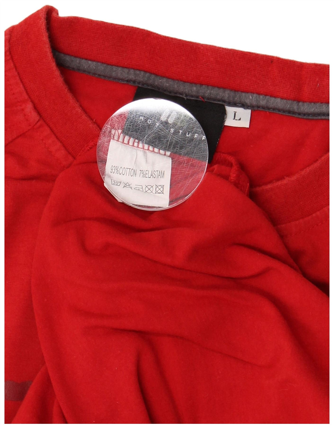 HOT STUFF Ανδρικό γραφικό T-Shirt Top μεγάλο κόκκινο βαμβακερό