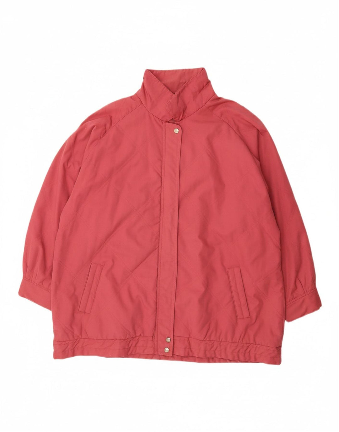 VINTAGE Γυναικείο Καπιτονέ Μπουφάν UK 22 3XL Ροζ Πολυεστέρας