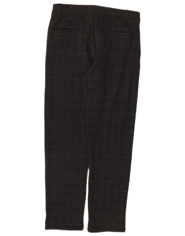 ZARA Girls Straight Chino Trousers 13-14 Years W28 L26 Grey Check