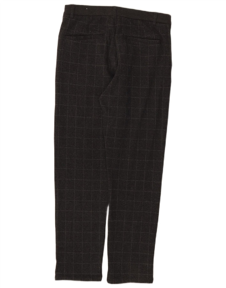 ZARA Girls Straight Chino Trousers 13-14 Years W28 L26 Grey Check