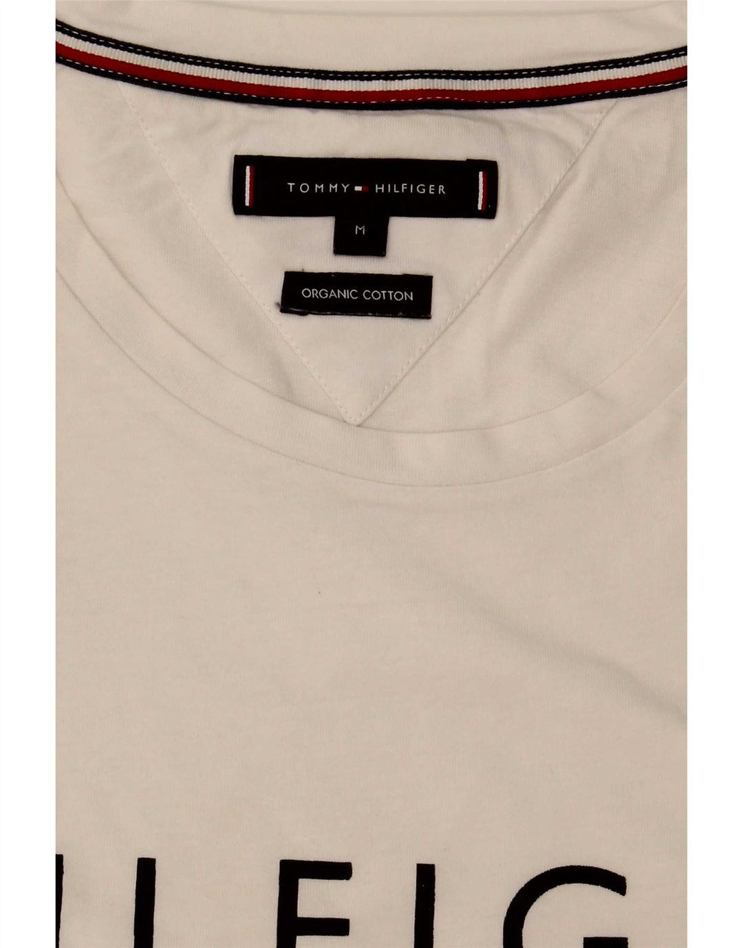 Ανδρικό γραφικό T-Shirt Tommy Hilfiger Top Μεσαίο λευκό βαμβακερό