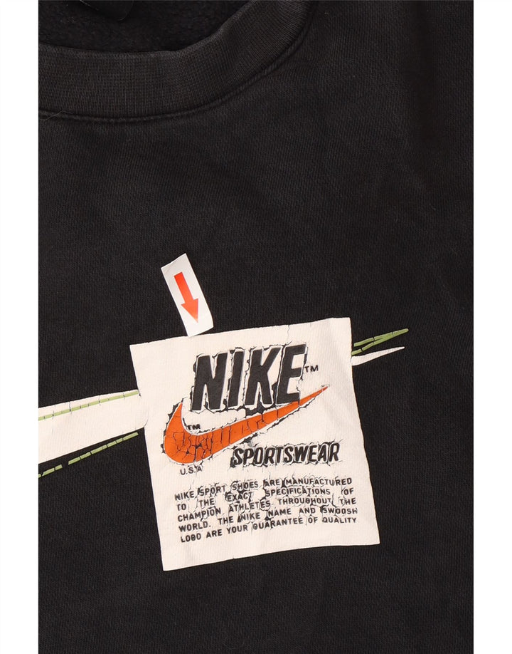 Ανδρικό γραφικό φούτερ Nike, μεσαίο μαύρο βαμβακερό