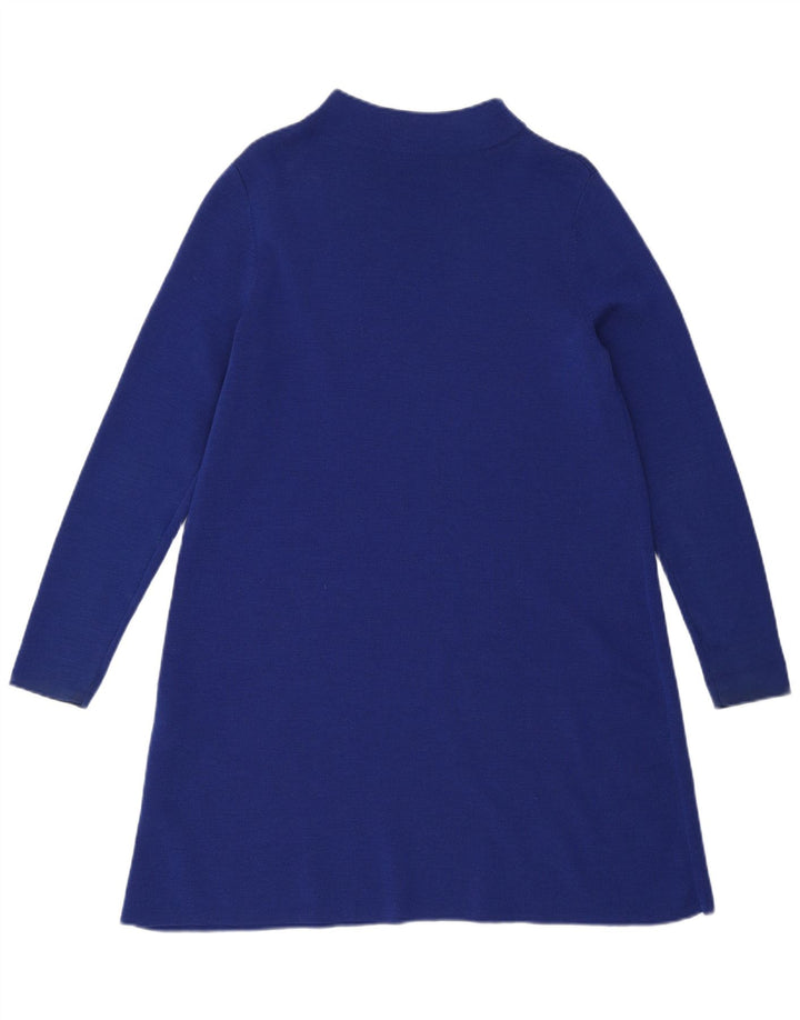 Cos Γυναικείο φόρεμα μπλουζάκι UK 10 Small Blue Wool