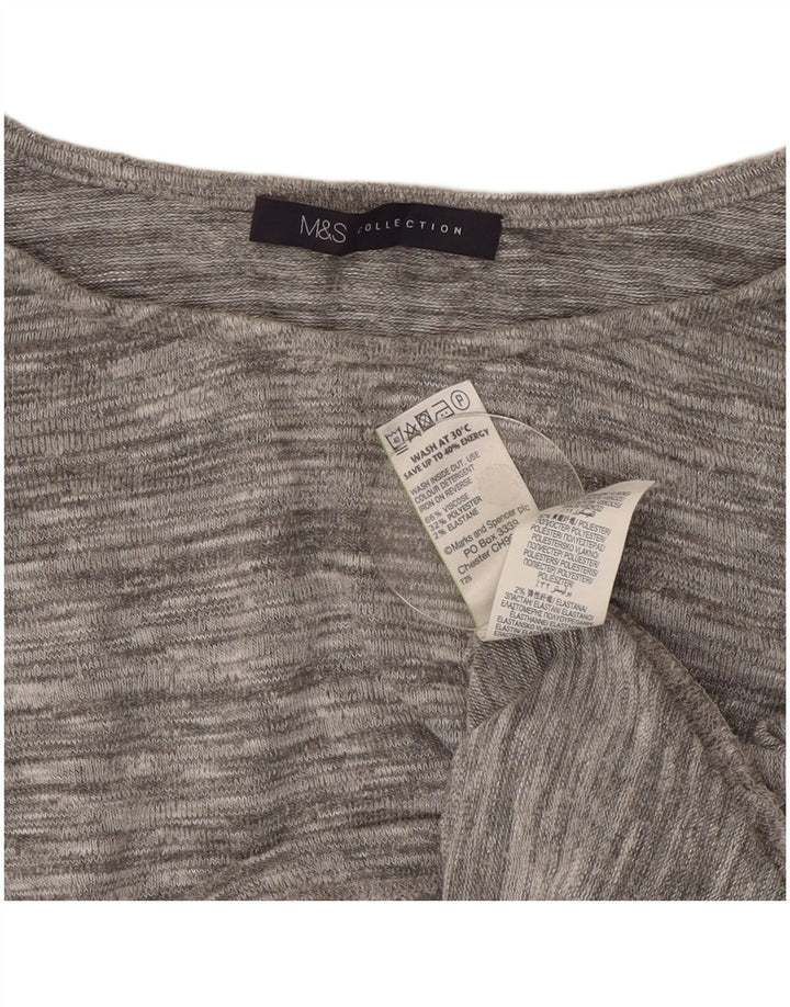 Marks & Spencer γυναικεία τοπ 3/4 μανίκια UK 12 μεσαία γκρι φλυκταίνια βισκόζη