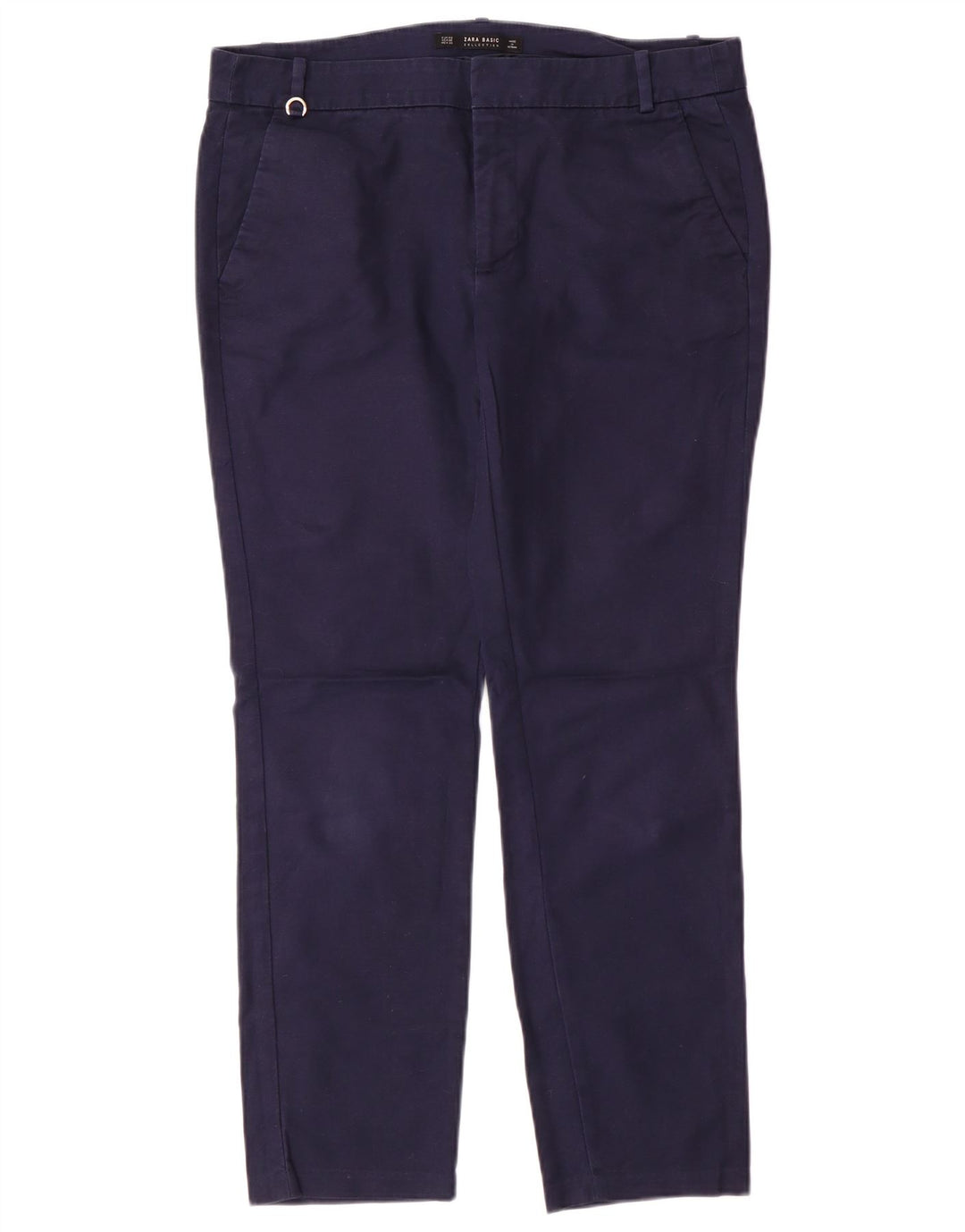Zara Γυναικείο κωνικό παντελόνι Chino EU 40 Medium W30 L27 Navy Blue Classic