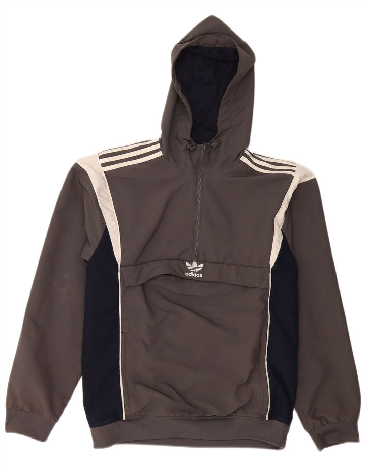 Adidas Ανδρικό μπουφάν Anorak UK 36 Small Grey Colourblock Πολυεστέρας