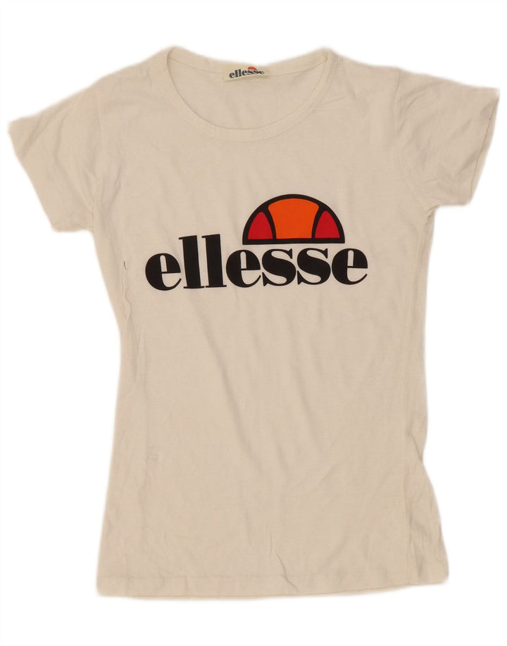 Ellesse Γυναικείο T-Shirt Top UK 12 Medium Off White