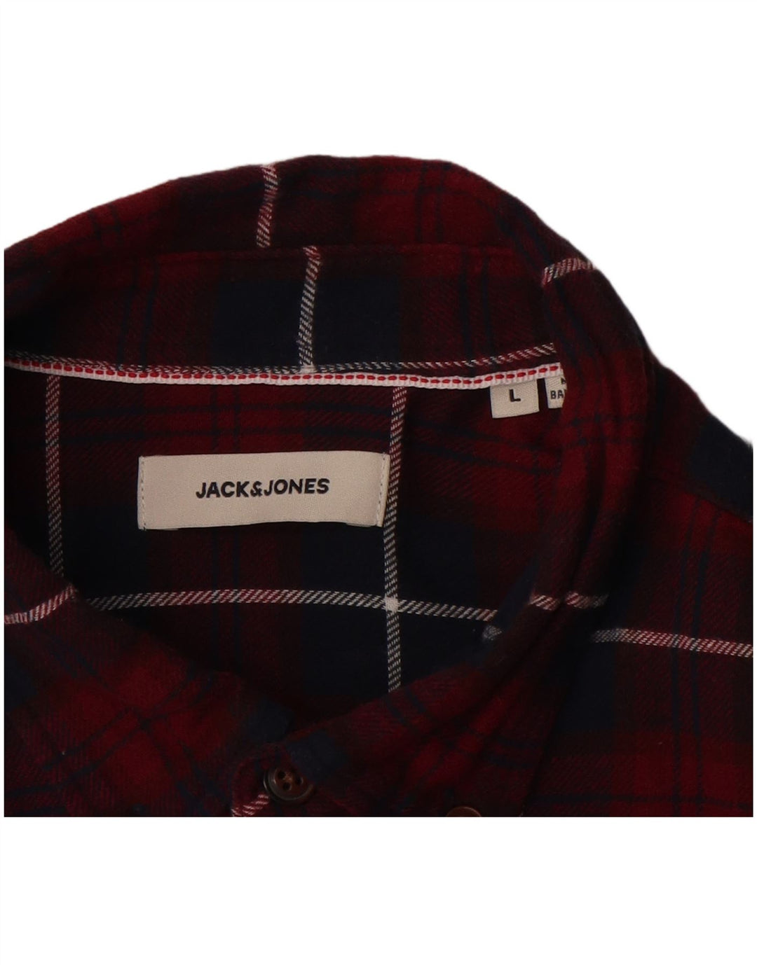 JACK & JONES Ανδρικό φανελένιο πουκάμισο μεγάλο μπορντό βαμβακερό