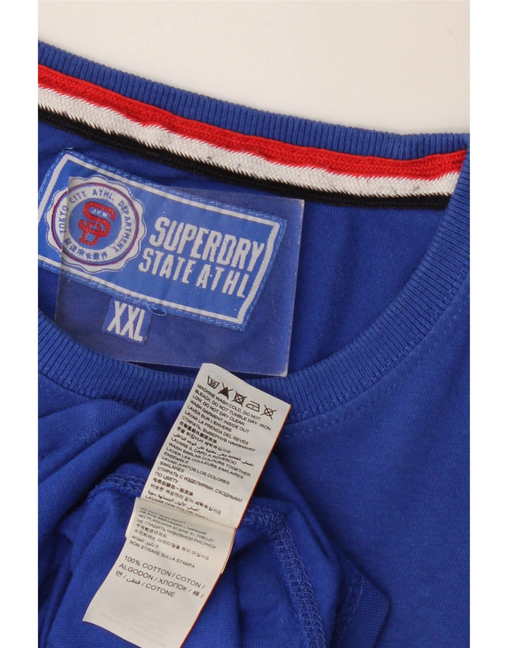 Ανδρικό γραφικό μπλουζάκι SUPERDRY Top 2XL Μπλε βαμβακερό