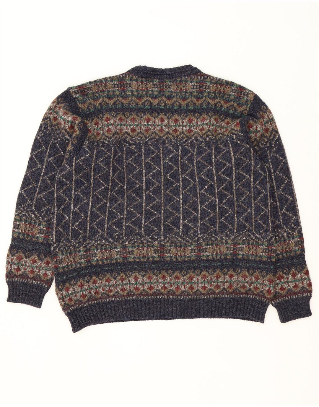 Ανδρικό πουλόβερ Marks & Spencer Crew Neck Jumper Medium Navy Blue Fair Isle