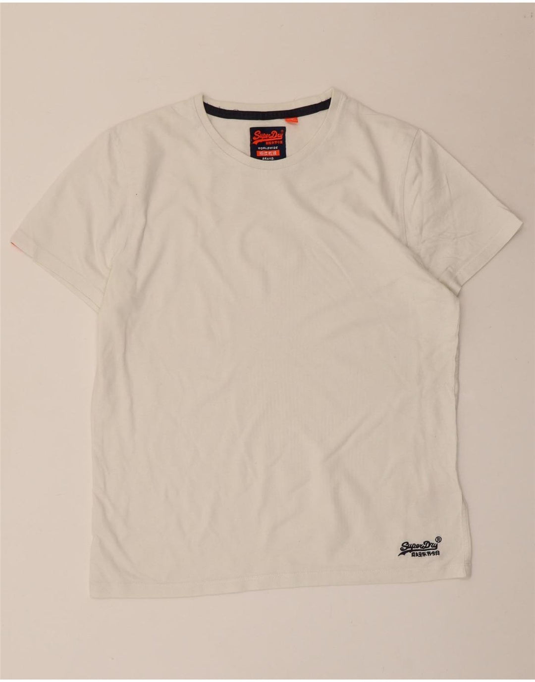 Ανδρικό μπλουζάκι Superdry Top μεγάλο λευκό βαμβακερό