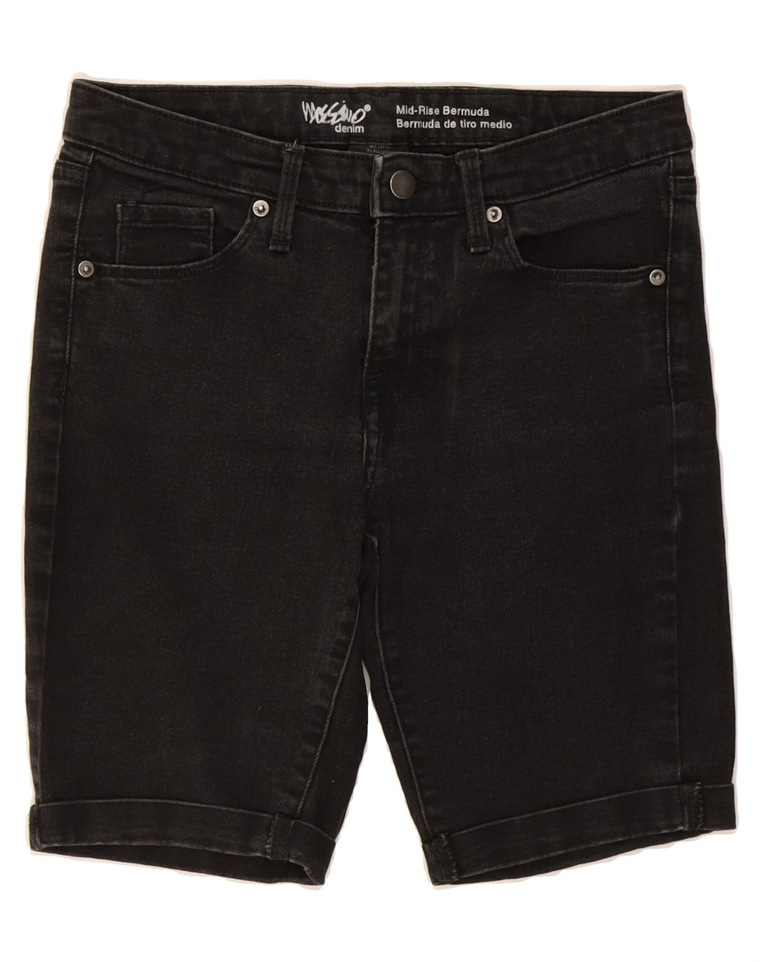 MOSSIMO Womens Mid Rise Denim Shorts US 6 Medium W28  Black Cotton Vintage Mossimo and Second-Hand Mossimo from Messina Hembry 
