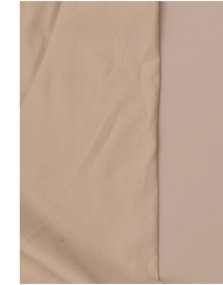 BENETTON Γυναικείο ίσιο παντελόνι Chino UK 10 Small W28 L28 Λευκό βαμβακερό