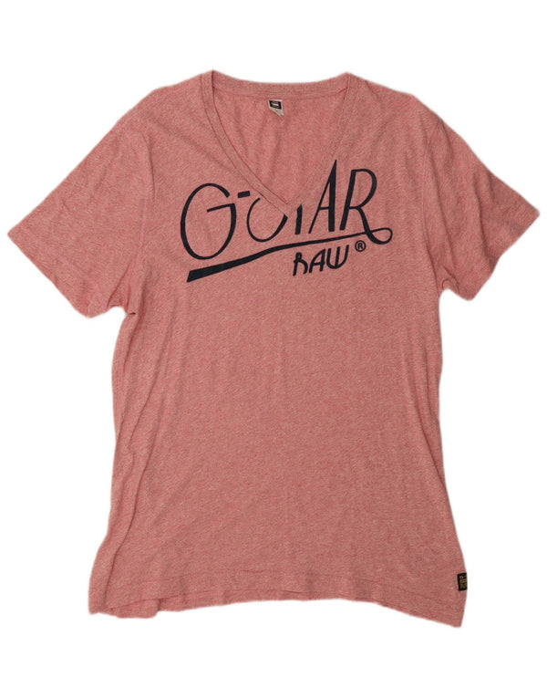 Ανδρικό γραφικό T-Shirt G-Star Top XL Ροζ Βαμβακερό