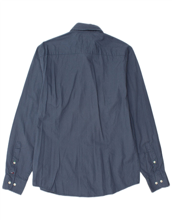 TOMMY HILFIGER Ανδρικό πουκάμισο Slim Fit Βαμβακερό μεσαίο μπλε με στίγματα