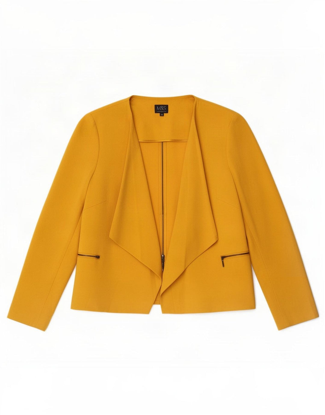 Marks & Spencer Γυναικείο Open Blazer Jacket UK 20 2XL Yellow Polyester