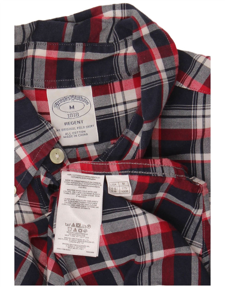 Brooks Brothers Ανδρικό κοντομάνικο πουκάμισο Regent, μεσαίο μπλέ καρό