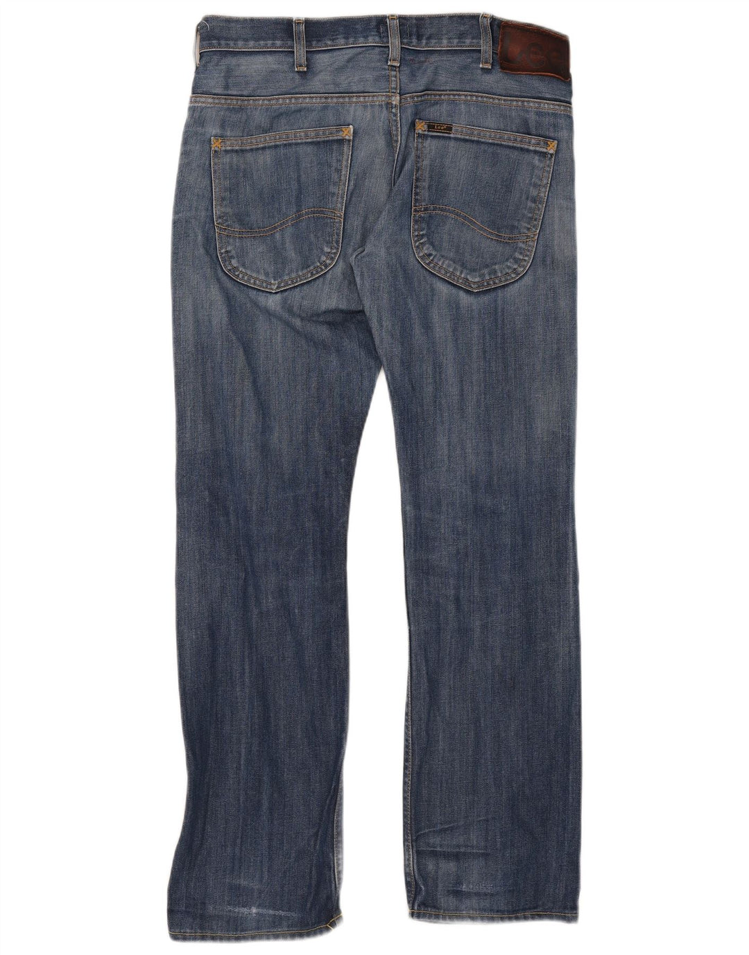 Lee Mens Zed Distressed Straight Jeans W32 L32 Blue Cotton