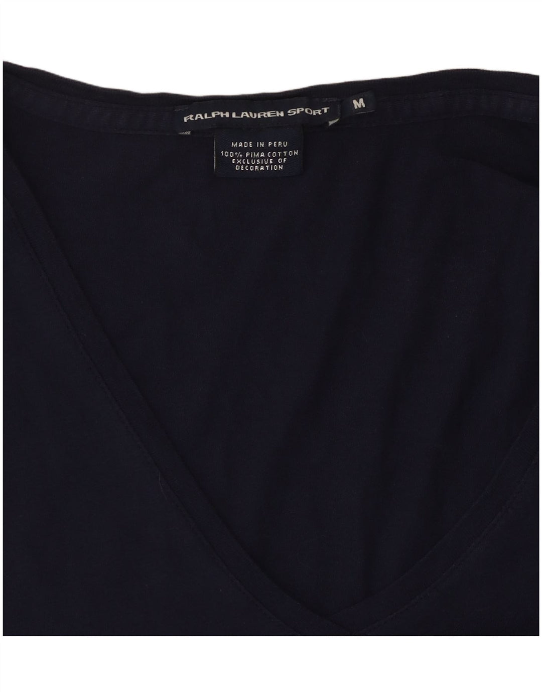 RALPH LAUREN Γυναικείο T-Shirt τοπ UK 12 μεσαίο μπλε βαμβακερό