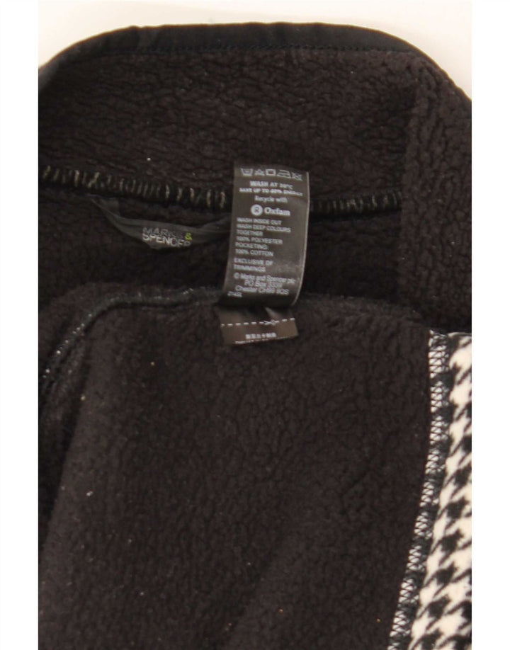 Marks & Spencer Γυναικείο σακάκι Sherpa Fleece UK 12 Medium Black Houndstooth