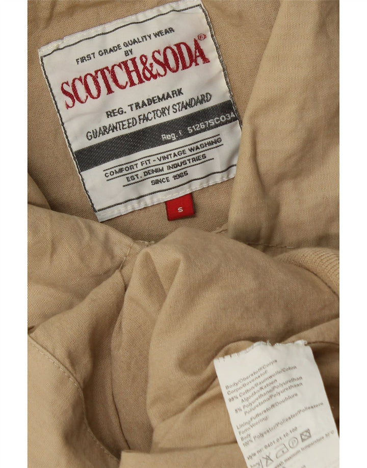 Ανδρικό μπουφάν SCOTCH & SODA Graphic Bomber UK 36 Small Beige Cotton