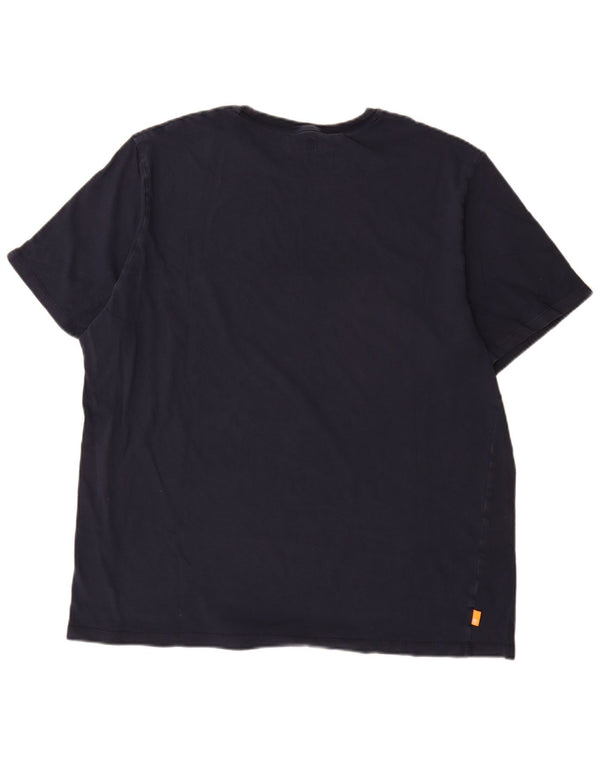 Timberland Mens Regular Fit Graphic T-Shirt Top 2XL Navy Blue Cotton