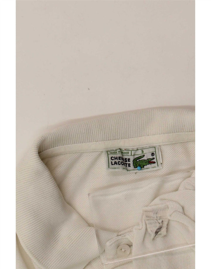 Ανδρικό πουκάμισο πόλο Lacoste, μέγεθος 3, μικρό λευκό βαμβακερό