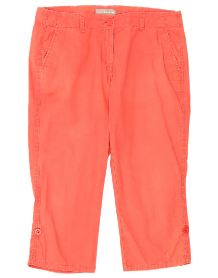 Marks & Spencer Γυναικείο παντελόνι Capri UK 12 Medium W32 Ροζ βαμβακερό