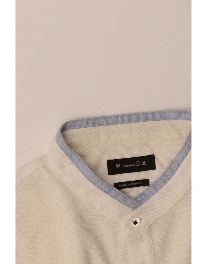 Ανδρικό πουκάμισο πόλο Massimo Dutti, μεσαίο λευκό χρώμα