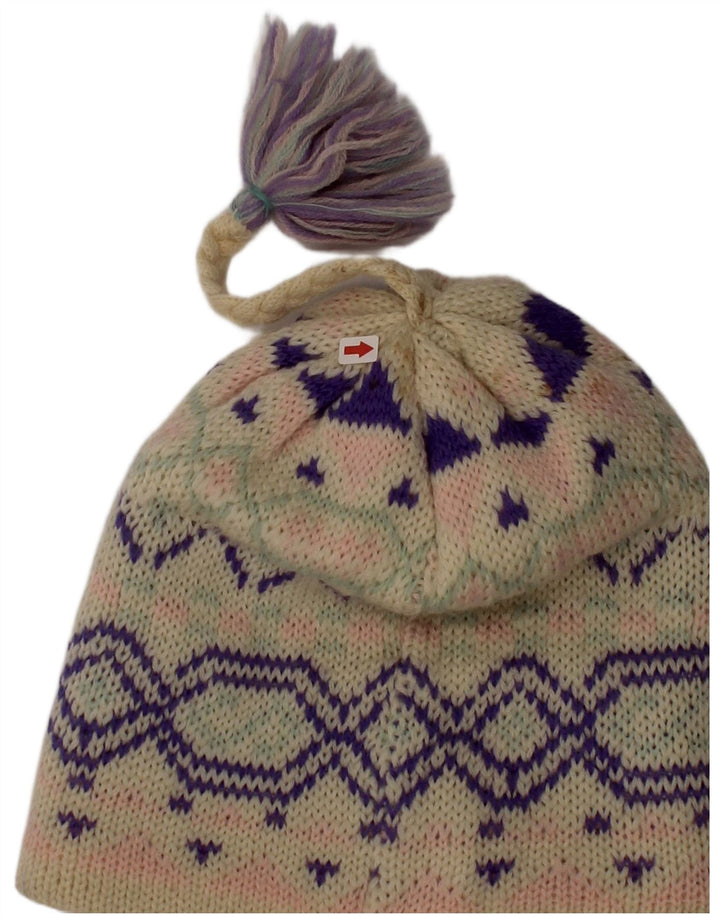 Vintage Γυναικείο καπέλο Beanie One Size Off White Fair Isle Wool
