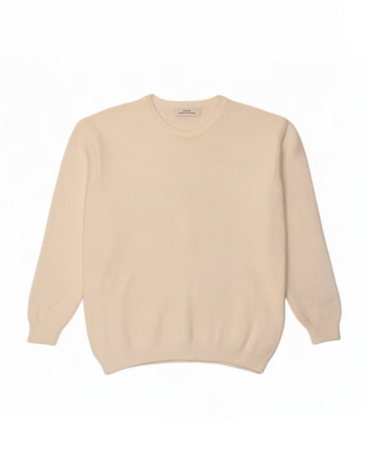 Marks & Spencer Γυναικείο πουλόβερ με λαιμόκοψη UK 12 Medium White