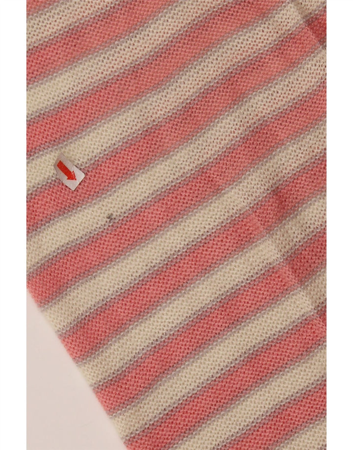 VINTAGE Γυναικείο πουλόβερ με λαιμόκαυστο UK 14 Medium Pink Colourblock