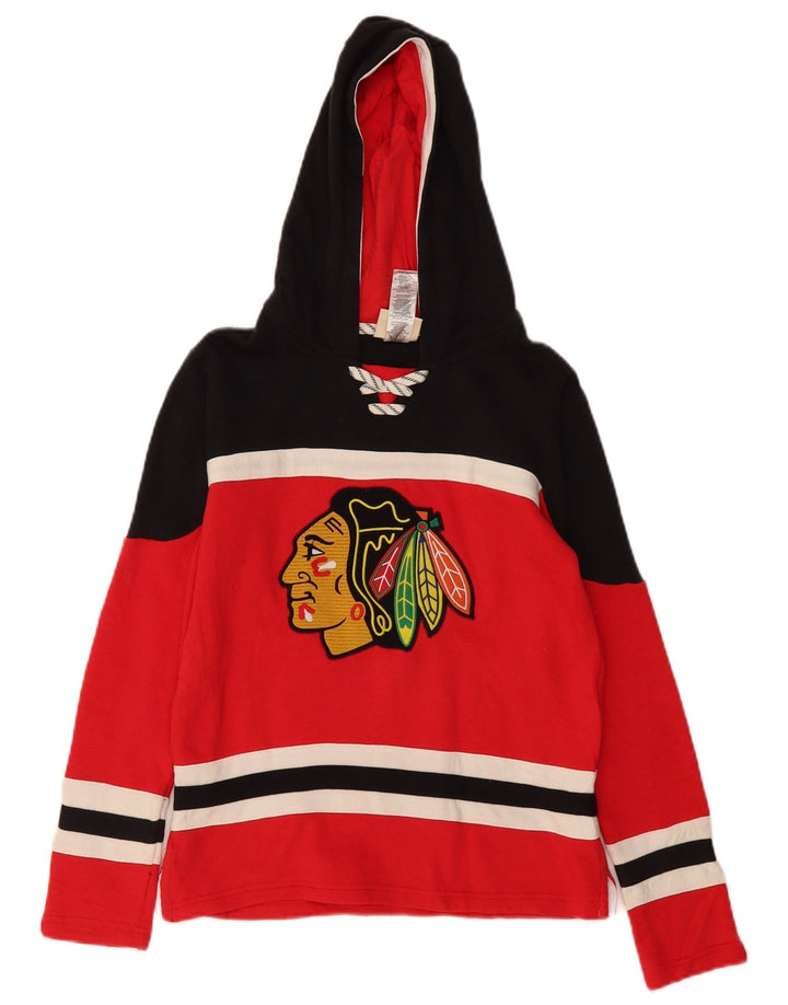 NHL Boys Chicago Blackhawks Hoodie Jumper 10-11 ετών Medium Red