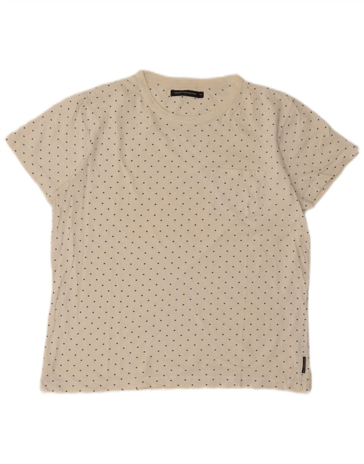 Ανδρικό T-Shirt French Connection Top Medium Off White Spoted