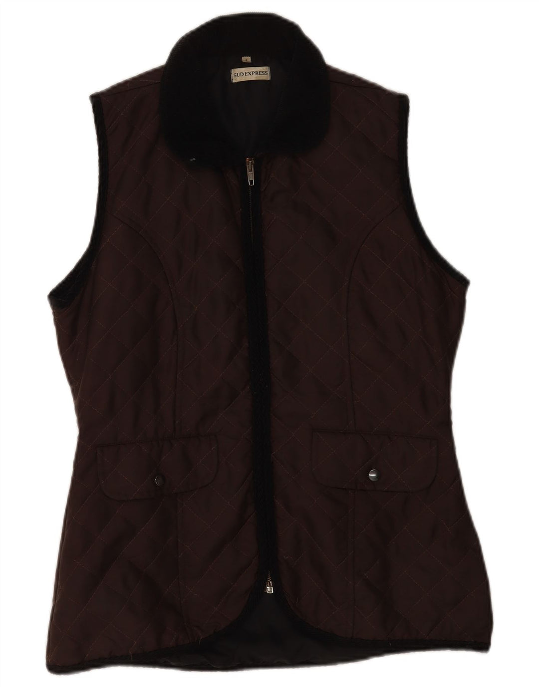 Sud Express Γυναικείο Καπιτονέ Gilet UK 14 Μεσαίο Καφέ Νάιλον