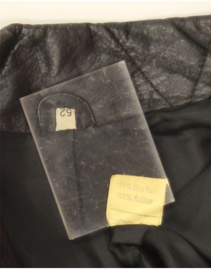 Vintage Ανδρικό Δερμάτινο Μπουφάν IT 52 XL Μαύρο Δερμάτινο