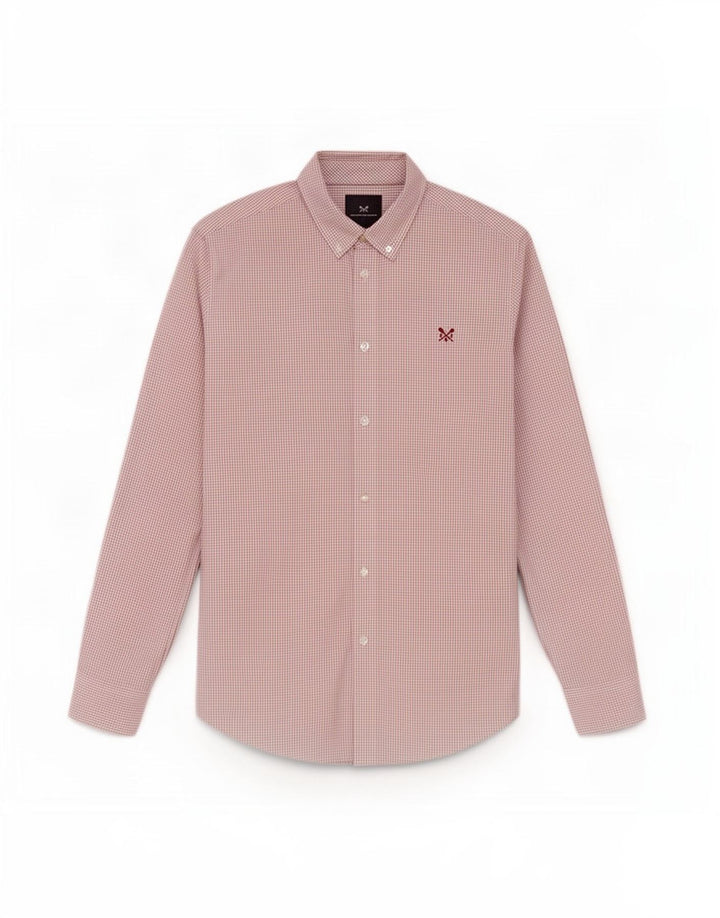 Ανδρικό πουκάμισο Crew Clothing Slim Fit, μεσαίο κόκκινο βαμβακερό